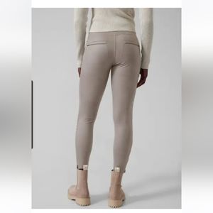 NWT Athleta:Delancey Gleam Moto Tight:Bluff Grey w/slight shine & Ankle Zippers